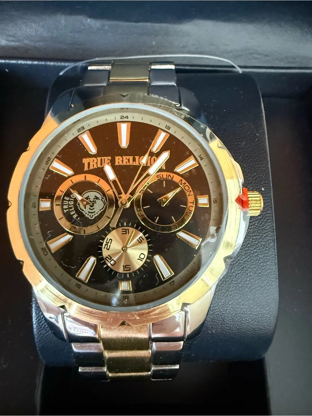 True Religion Men's Chronograph Quartz Watch Silver Stainless Steel Box
